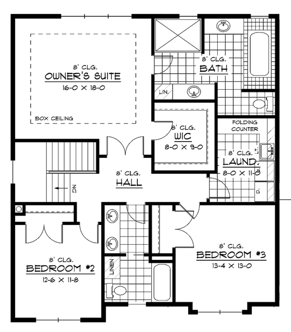 House Plan Design - European Floor Plan - Upper Floor Plan #51-628