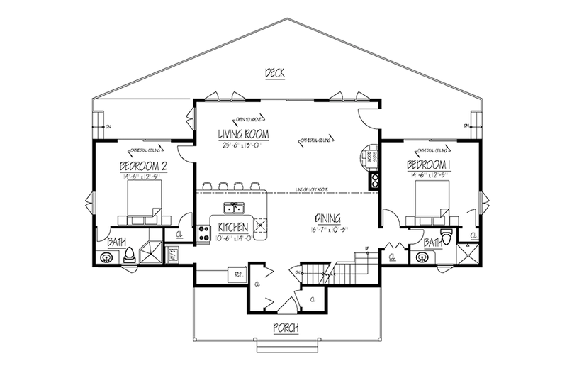 Dream House Plan - Floor Plan - Main Floor for Contemporary House Plan #1061-8 - 3 bed, 3 bath