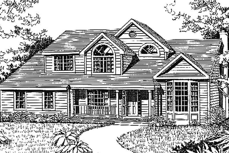 Architectural House Design - Country Exterior - Front Elevation Plan #456-104