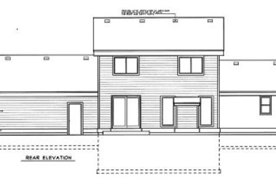 Exterior - Rear Elevation for Traditional House Plan #99-204 - 4 bed, 2.5 bath