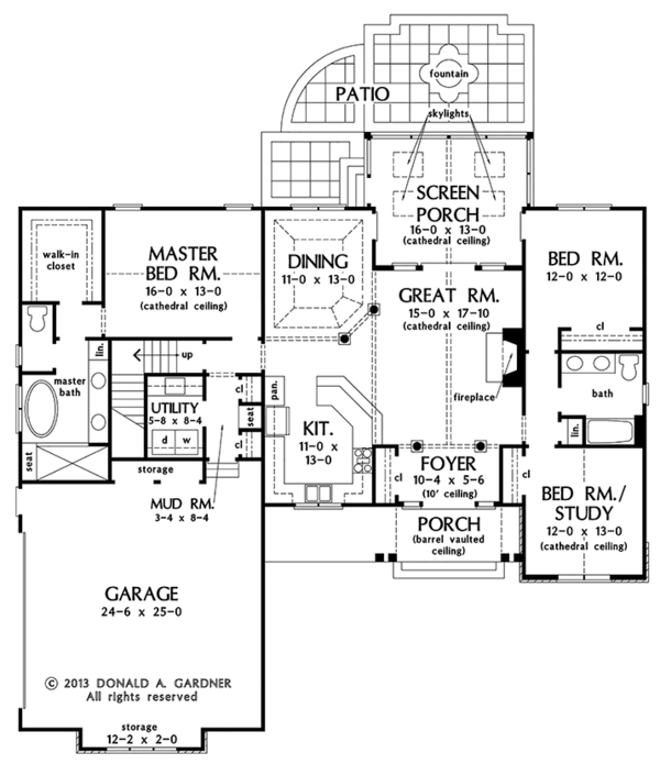 Dream House Plan - European Floor Plan - Main Floor Plan #929-967