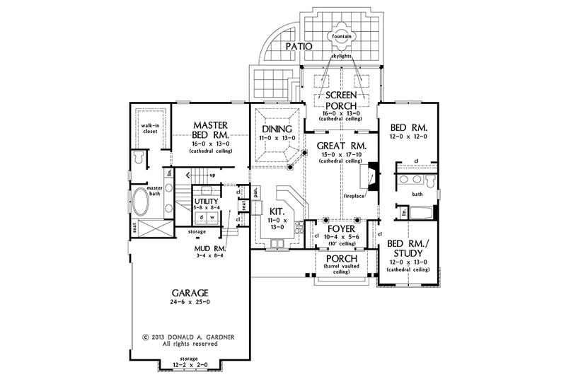 Home Plan - Floor Plan - Main Floor for European House Plan #929-967 - 3 bed, 2 bath