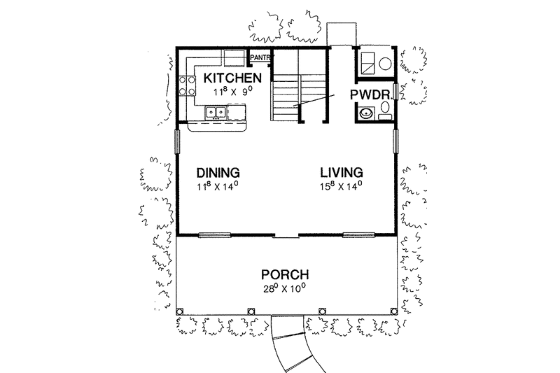 Dream House Plan - Floor Plan - Main Floor for Country House Plan #472-24 - 2 bed, 2.5 bath