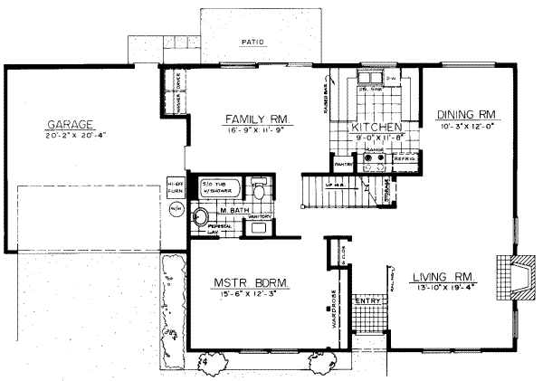 Traditional Floor Plan - Main Floor Plan #303-110