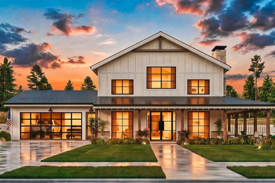 Exterior - Front Elevation 4 for Farmhouse House Plan #54-687 - 3 bed, 2.5 bath