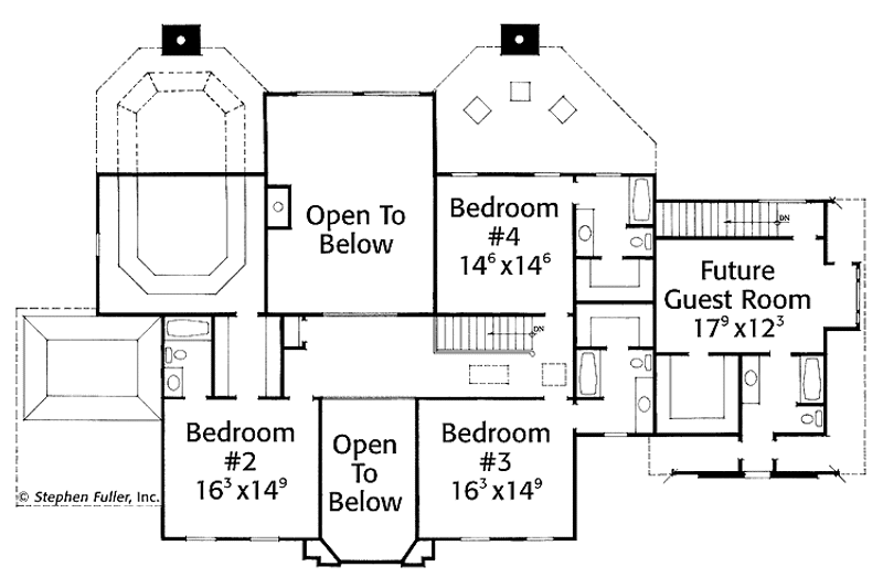 Home Plan - Floor Plan - Upper Floor for Classical House Plan #429-140 - 4 bed, 4.5 bath