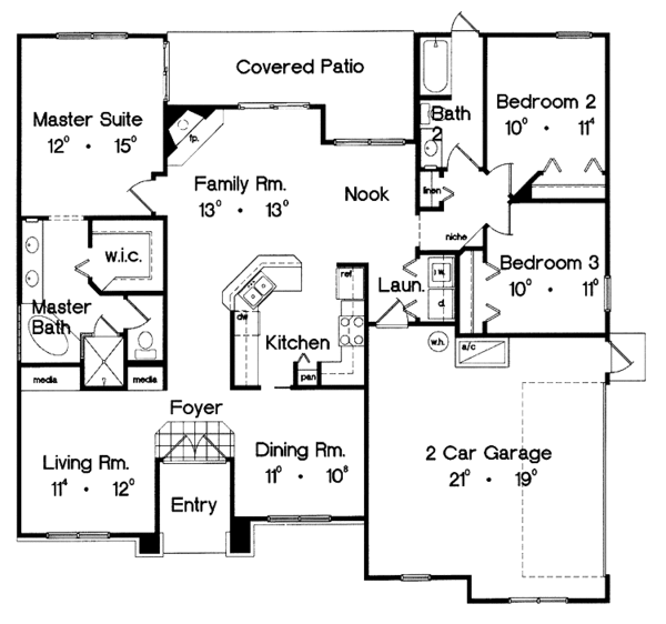 Architectural House Design - Contemporary Floor Plan - Main Floor Plan #417-584