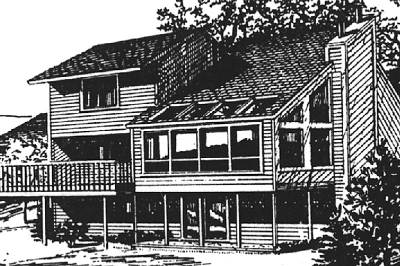 Home Plan - Exterior - Rear Elevation for Prairie House Plan #320-1222 - 3 bed, 2 bath