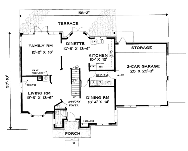 House Plan Design - Traditional Floor Plan - Main Floor Plan #3-304