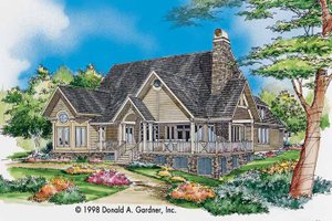 Country Exterior - Front Elevation Plan #929-327