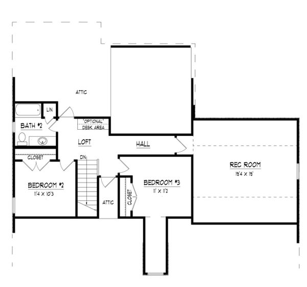 European Floor Plan - Upper Floor Plan #424-399