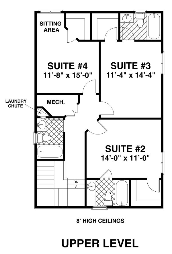 Modern Floor Plan - Upper Floor Plan #56-723