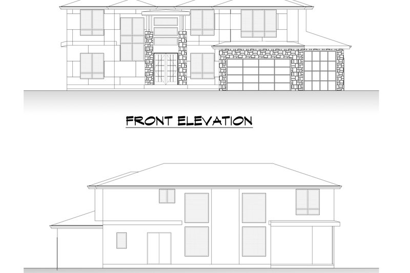 Architectural House Design - Exterior - Front Elevation 3 for Contemporary House Plan #1066-172 - 5 bed, 3.5 bath