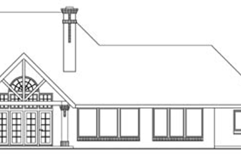 Home Plan - Exterior - Rear Elevation for European House Plan #124-417 - 3 bed, 2.5 bath