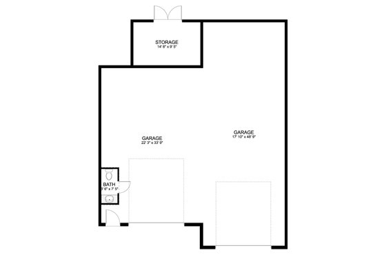 Floor Plan - Main Floor for Traditional House Plan #1060-157, 0.5 bath