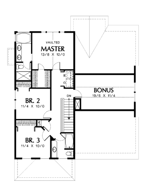 House Design - Country Floor Plan - Upper Floor Plan #48-434