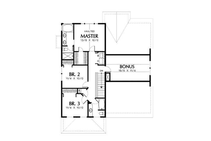 Home Plan - Floor Plan - Upper Floor for Country House Plan #48-434 - 3 bed, 2.5 bath