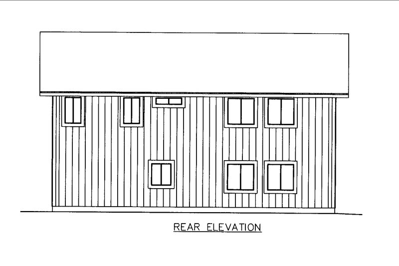 Home Plan - Exterior - Rear Elevation for Craftsman House Plan #117-923 - 3 bed, 2.5 bath