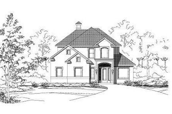 Exterior - Front Elevation for European House Plan #411-583 - 2 bed, 2.5 bath