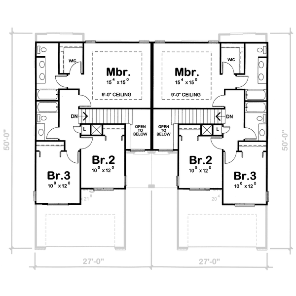Floor Plan - Upper Floor for Traditional House Plan #20-2093 - 3 bed, 2.5 bath
