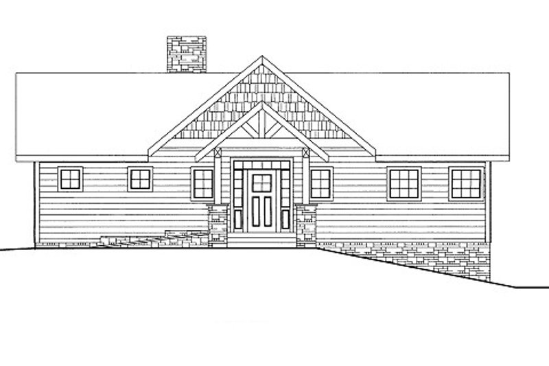 House Blueprint - Cabin Exterior - Front Elevation Plan #117-759