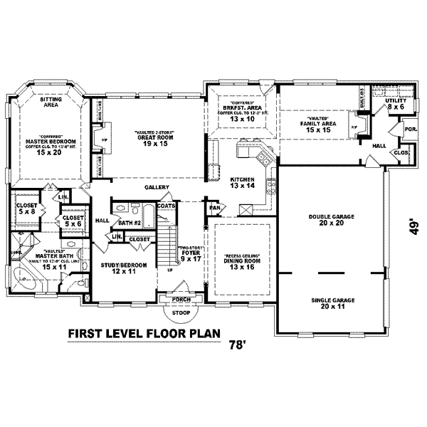 Colonial Floor Plan - Main Floor Plan #81-1593