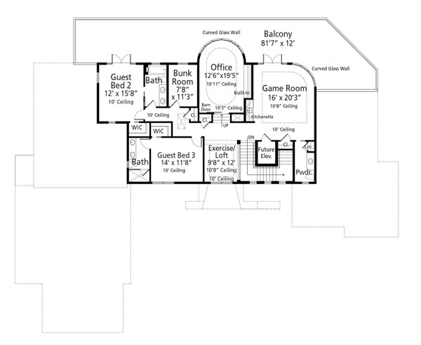 House Design - Mediterranean Floor Plan - Upper Floor Plan #938-123