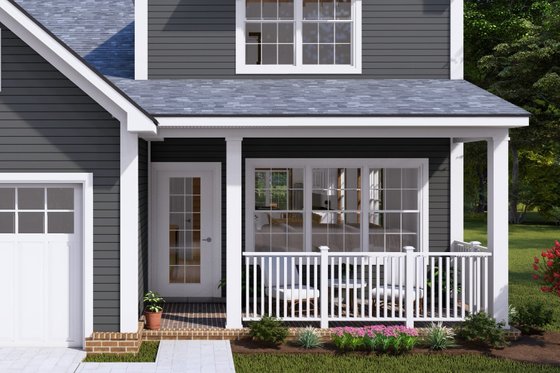 Exterior - Covered Porch for Cottage House Plan #513-2246 - 3 bed, 2.5 bath