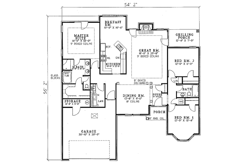 Traditional Style House Plan - 3 Beds 2 Baths 1798 Sq/Ft Plan #17-161 ...