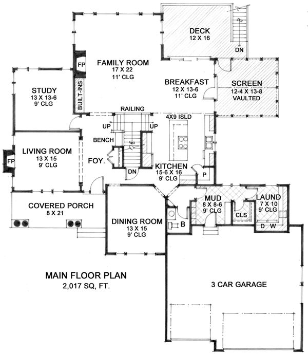 Country Floor Plan - Main Floor Plan #51-561