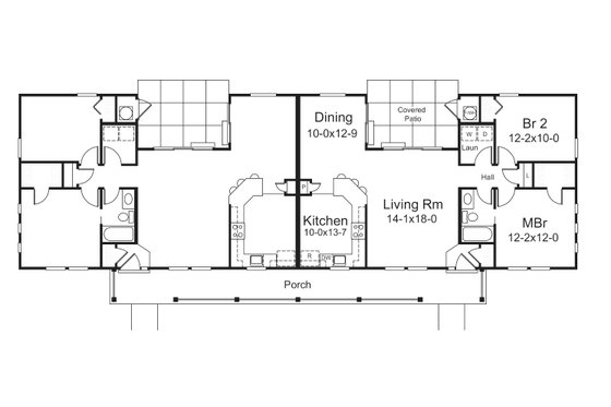 Floor Plan - Main Floor for Country House Plan #57-681 - 4 bed, 2 bath