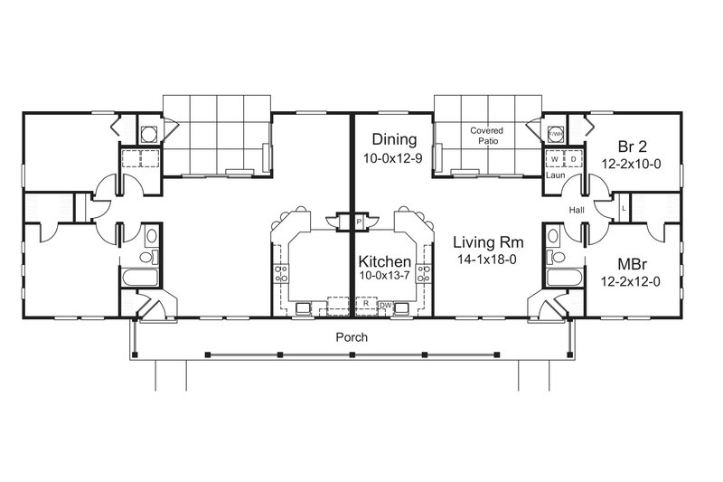 Dream House Plan - Floor Plan - Main Floor for Country House Plan #57-681 - 4 bed, 2 bath