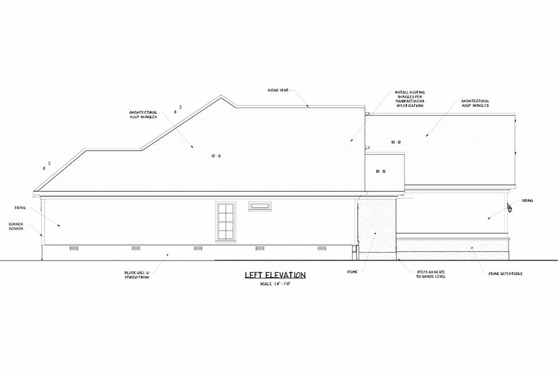 Architectural House Design - Left Side Elevation