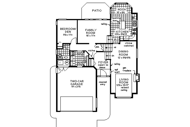 Dream House Plan - Floor Plan - Main Floor for European House Plan #18-266 - 4 bed, 2.5 bath