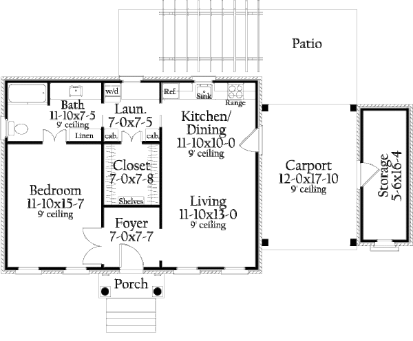 Architectural House Design - Southern Floor Plan - Main Floor Plan #406-9619