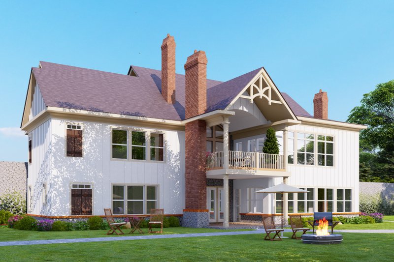 House Design - Exterior - Rear Elevation for Craftsman House Plan #54-436 - 5 bed, 4.5 bath
