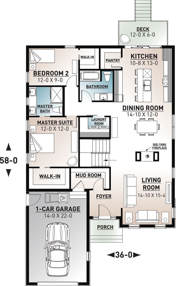 Home Plan - Craftsman Floor Plan - Main Floor Plan #23-2692