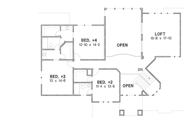 Prairie Floor Plan - Upper Floor Plan #67-885