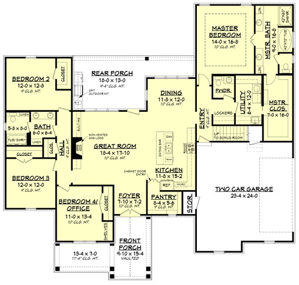 Farmhouse Floor Plan - Main Floor Plan #430-184