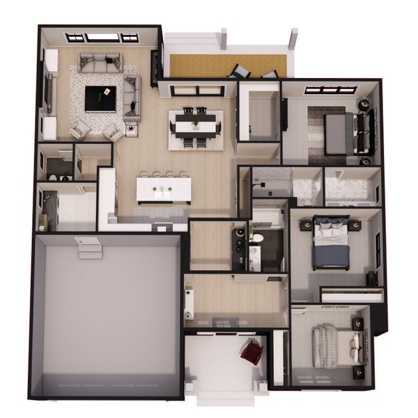 House Blueprint - Bungalow Floor Plan - Main Floor Plan #51-1393
