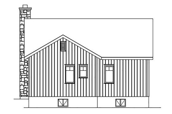 Exterior - Rear Elevation for Cottage House Plan #22-571 - 2 bed, 2 bath