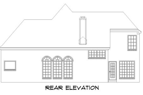 Exterior - Rear Elevation for European House Plan #424-107 - 3 bed, 2.5 bath