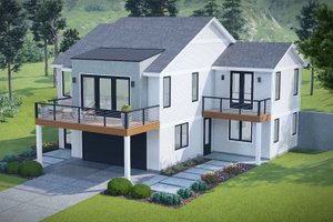 Exterior - Front Elevation 3 for Contemporary House Plan #932-1302 - 3 bed, 3.5 bath