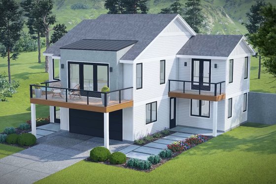 Exterior - Front Elevation 3 for Contemporary House Plan #932-1302 - 3 bed, 3.5 bath