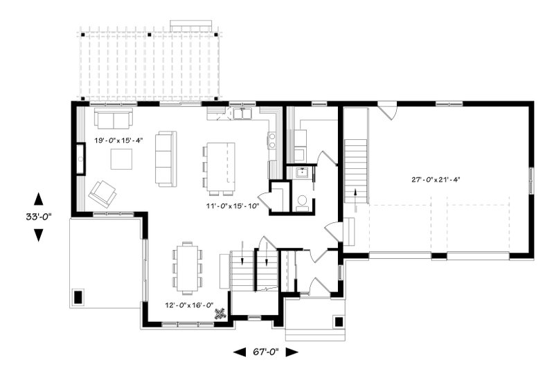 Dream House Plan - Floor Plan - Main Floor for Modern House Plan #23-2309 - 3 bed, 3 bath