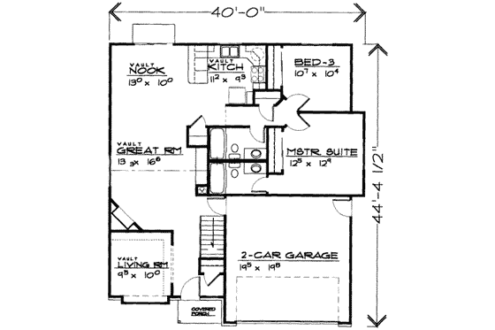 Floor Plan - Main Floor for Traditional House Plan #308-137 - 4 bed, 3 bath