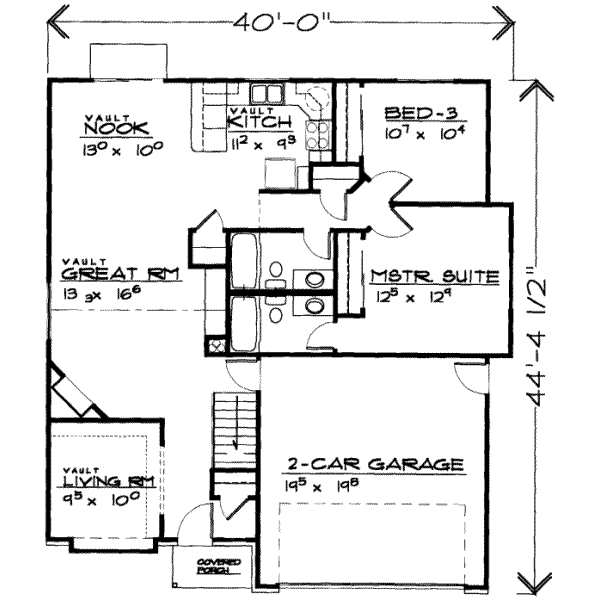 Traditional Floor Plan - Main Floor Plan #308-137