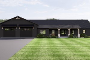 Exterior - Front Elevation 3 for Barndominium House Plan #1064-420 - 3 bed, 3 bath