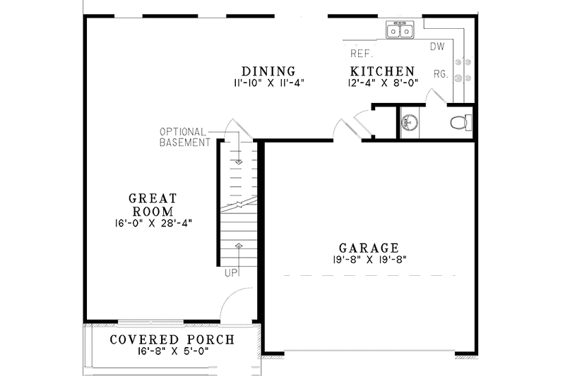 Dream House Plan - Floor Plan - Main Floor for Country House Plan #17-3074 - 4 bed, 2.5 bath