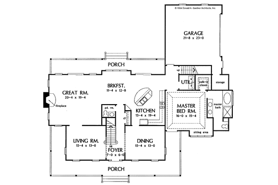 Floor Plan - Main Floor for Country House Plan #929-212 - 3 bed, 2.5 bath